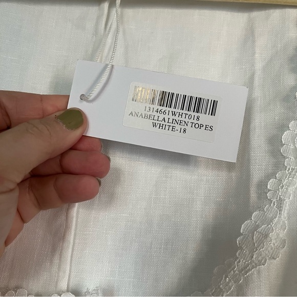NWT Reformation Anabella Linen Top Es sz 18 - Picture 11 of 12